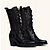 ieftine Ghete de Damă-Women&#039;s Boots Cowboy Boots Comfort Shoes Knee High Boots Daily Office &amp; Career Solid Colored Mid Calf Boots Winter Cuban Heel Pointed Toe Vintage Classic Punk &amp; Gothic PU Zipper Black Brown