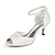 cheap Wedding Shoes-Women&#039;s Wedding Shoes Plus Size Ankle Strap Heels Wedding Party &amp; Evening Wedding Sandals Bridesmaid Shoes Imitation Pearl Stiletto Heel Peep Toe Minimalism Lace Ankle Strap Floral White Ivory Light