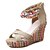 cheap Women&#039;s Sandals-Women&#039;s Sandals Boho Bohemia Beach Daily Striped Summer Beading Wedge Heel Open Toe Casual Boho Suede PU Zipper Almond Pink Blue