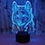 billige Indretnings- og natlamper-animals wolf 3d natlys touch control bordlamper 7 farve skiftende bordlamper med akryl flad abs base&amp;amp; usb oplader