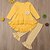 tanie Zestawy-Dzieci Dla dziewczynek Komplet odzieży Długi rękaw Żółty Prążki Wielkanoc Podstawowy