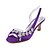 cheap Wedding Shoes-Women&#039;s Wedding Shoes Glitter Crystal Sequined Jeweled Spool Heel Open Toe Basic Wedding Party &amp; Evening Crystal Solid Colored Satin Summer Black / Purple / Dark Purple