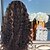 Недорогие Высококачественные парики-Парики из искусственных волос Естественные прямые Средняя часть Парик Черный Длинные Черный Искусственные волосы 26 дюймовый Жен. Черный