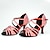 cheap Latin Shoes-Women&#039;s Latin Shoes Heel Cuban Heel Satin Rhinestone Sparkling Glitter Crystal / Rhinestone Dark Red / Black / Performance / Practice