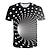 halpa Geometrinen-Miesten T-paita Kuvitettu 3D Print Pyöreä kaula-aukko Musta Keltainen Rubiini Laivastosininen Purppura 3D-tulostus Bile Lyhythihainen 3D Painettu Vaatetus Katutyyli Perus