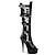 Χαμηλού Κόστους Μπότες πλατφόρμας-Γυναικεία Μπότες Μπότες με τακούνι στιλέτο Μπότες Demonia Μπότες Stripper Πάρτι &amp; Βραδινή Έξοδος Μονόχρωμο Μπότες Μέχρι το Γόνατο Τακούνι Στιλέτο Στρογγυλή Μύτη Βρετανικό PU Δαντέλα μέχρι πάνω Μαύρο