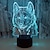 tanie Lampki nocne i dekoracyjne-zwierzęta wilk 3d lampka nocna sterowanie dotykowe lampy biurkowe 7 zmieniające kolor lampki stołowe z akrylową płaską podstawą abs!&amp;amp; ładowarka USB