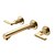 cheap Bathroom Sink Faucets-Bathroom Sink Faucet - Wall Mount / Widespread Brushed Gold Wall Mounted Two Handles Three HolesBath Taps / Brass