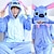 cheap Kigurumi Pajamas-Adults&#039; Cosplay Costume Party Costume Costume Cartoon Blue Monster Onesie Pajamas Polyester Microfiber Blue / Pink Cosplay For Women Men Male Animal Sleepwear Cartoon Festival / Holiday Costumes