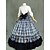 preiswerte Historische &amp; Vintage-Kostüme-Gotische Lolita Urlaubskleid Kleid Ballkleid Damen Mädchen Japanisch Cosplay Kostüme Weiß Jahrgang Kappe Halbe Ärmel Boden-Länge