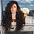 Χαμηλού Κόστους Περούκες υψηλής ποιότητας-Συνθετικές Περούκες Κατσαρά Ίσια Μέσο μέρος Περούκα Μαύρο Μακρύ Μαύρο Συνθετικά μαλλιά 26 inch Γυναικεία Μαύρο