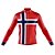 cheap Cycling Jerseys-21Grams Men&#039;s Cycling Jersey Long Sleeve Mountain Bike MTB Road Bike Cycling Graphic Norway Design Jersey Top Black Red Thermal Warm UV Resistant Cycling Sports Clothing Apparel