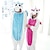 ieftine Pijamale Kigurumi-Adulți Pijamale Kigurumi Inorog Animal Pijama Întreagă Flanelă Cosplay Pentru Bărbați și femei Halloween Haine de dormit pentru animale Desen animat