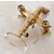 cheap Bathtub Faucets-Antique Brass Wall Mounted  Shower Faucet, Two Handles Two Holes Bathtub Shower Mixer Taps Contain with Handshower and Valve and Hot/Cold Water