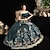 cheap Historical &amp; Vintage Costumes-Maria Antonietta Rococo Baroque Victorian Cocktail Dress Vintage Dress Dress Party Costume Prom Dress Women&#039;s Satin Lace Costume Dark Green Vintage Cosplay Party Halloween Party &amp; Evening Floor Length