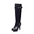 abordables Bottes Femme-Femme Bottes Bottes genou du quotidien Bureau et carrière Bottes genou Talon Aiguille Bout rond Décontractées Britanique Polyuréthane Mocassins Amande Noir Marron