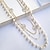 billiga Gyöngyös nyakláncok-Women&#039;s Beaded Necklace Long Necklace Origami Rosary Chain Lotus Ladies Fashion Pearl Alloy Pearl White Necklace Jewelry For Party Daily Casual / Pearl Necklace