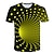 cheap Geometrical-Men&#039;s T shirt Tee Graphic Optical Illusion Round Neck Black Yellow Red Royal Blue Purple 3D Print Going out Short Sleeve 3D Print Clothing Apparel Streetwear Basic