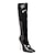 cheap Women&#039;s Boots-Women&#039;s Boots Ladies Shoes Valentines Gifts Sexy Boots Heel Boots Valentine&#039;s Day Daily Solid Color Knee High Boots Stiletto Pointed Toe Sexy Casual Patent Leather Zipper Black White Red