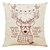 cheap Throw Pillows &amp; Covers-Set of 4 Elk Christmas Linen Square Decorative Throw Pillow Cases Sofa Cushion Covers 18x18