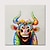 tanie Obrazy ze zwierzętami-Hang-Malowane obraz olejny Ręcznie malowane Kwadrat Zwierzęta Pop art Nowoczesny Naciągnięte płótka / Rozciągnięte płótno