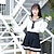 voordelige Anime kostuums-geinspireerd door Cosplay schoolmeisjes Anime Cosplaykostuums Japans Cosplay pakken Schooluniformen Rokken Top Boog Voor Dames / Vlinderdas / Vlinderdas