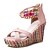 cheap Women&#039;s Sandals-Women&#039;s Sandals Boho Bohemia Beach Daily Striped Summer Beading Wedge Heel Open Toe Casual Boho Suede PU Zipper Almond Pink Blue