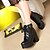 cheap Women&#039;s Boots-Women&#039;s Boots Block Heel Boots Daily Solid Colored Booties Ankle Boots Buckle Chunky Heel Round Toe Classic PU Lace-up Black White Pink