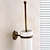 abordables Soportes para la escobilla de baño-escobilla de inodoro con soporte, escobilla de inodoro pintada de goma montada en la pared de latón antiguo y soporte para baño