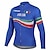 cheap Women&#039;s Cycling Clothing-21Grams Men&#039;s Cycling Jersey Long Sleeve Winter Bike Jersey Top with 3 Rear Pockets Mountain Bike MTB Road Bike Cycling Thermal Warm UV Resistant Cycling Breathable Navy Blue Blue Italy National Flag