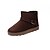 baratos Botas de mulher-Mulheres Botas Sem Salto Ponta Redonda Casual Diário Presilha Sólido Cetim Botas Curtas / Ankle Caminhada Camel / Preto / Marron