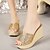 cheap Women&#039;s Clogs-Women&#039;s Sandals Clogs &amp; Mules Wedge Sandals Glitter Crystal Sequined Jeweled Daily Solid Colored Summer Wedge Heel Open Toe Basic Casual Minimalism Linen Loafer Silver Black Gold