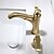 cheap Multi Holes-Bathroom Sink Faucet - Pullout Spray Brushed Gold Widespread Two Handles Three HolesBath Taps