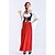 זול אוקטוברפסט-פסטיבל אוקטובר דירנדל טרכטנקליידר בגדי ריקוד נשים שמלה כיסוי ראש בוואריה תחפושות אדום / כותנה