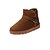 baratos Botas de mulher-Mulheres Botas Sem Salto Ponta Redonda Casual Diário Presilha Sólido Cetim Botas Curtas / Ankle Caminhada Camel / Preto / Marron