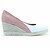 cheap Women&#039;s Heels-Women&#039;s Heels Daily Office &amp; Career Color Block Wedge Heel Pointed Toe Minimalism Sweet Lace PU Loafer Pink