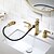 cheap Multi Holes-Bathroom Sink Faucet - Pullout Spray Brushed Gold Widespread Two Handles Three HolesBath Taps