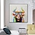 voordelige Schilderijen van dieren-Hang-geschilderd olieverfschilderij Handgeschilderde Vierkant Dieren Pop-art Modern Inclusief Inner Frame / Uitgerekt canvas