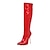 cheap Women&#039;s Boots-Women&#039;s Boots Ladies Shoes Valentines Gifts Sexy Boots Heel Boots Valentine&#039;s Day Daily Solid Color Knee High Boots Stiletto Pointed Toe Sexy Casual Patent Leather Zipper Black White Red