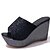 cheap Women&#039;s Clogs-Women&#039;s Sandals Clogs &amp; Mules Wedge Sandals Glitter Crystal Sequined Jeweled Daily Solid Colored Summer Wedge Heel Open Toe Basic Casual Minimalism Linen Loafer Silver Black Gold