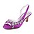 cheap Wedding Shoes-Women&#039;s Wedding Shoes Glitter Crystal Sequined Jeweled Spool Heel Open Toe Basic Wedding Party &amp; Evening Crystal Solid Colored Satin Summer Black / Purple / Dark Purple