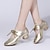 baratos Sapatos Para Dança de Salão &amp; Dança Moderna-Mulheres Dança de Salão Sapatos de Dança Moderna Ensaio / Prática Salto Cor Única Salto Cubano Prata Preto Dourado