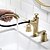 cheap Multi Holes-Bathroom Sink Faucet - Pullout Spray Brushed Gold Widespread Two Handles Three HolesBath Taps