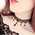 cheap Necklaces-Choker Necklace Pendant Necklace For Women&#039;s Party Halloween Masquerade Synthetic Gemstones Crystal Lace Layered Black