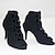 cheap Latin Shoes-Women&#039;s Latin Shoes Ballroom Shoes Dance Boots Line Dance Party Performance Practice Heel Lace-up Solid Color Slim High Heel Zipper Lace-up Black Blue