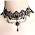 billige Halskjeder-Choker Halskjede Anheng Halskjede For Dame Fest Halloween Maskerade Syntetiske Edelstener Krystall Blonde Multi Layer Svart