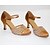 cheap Ballroom Shoes &amp; Modern Dance Shoes-Women&#039;s Modern Shoes Heel Flared Heel Satin Crystal / Rhinestone Crystals Brown / Performance / Practice