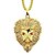 cheap Men&#039;s Jewelry-1pc Pendant Necklace For Men&#039;s Cubic Zirconia Party Gift Casual 18K Gold Plated Yellow Gold Imitation Diamond Engraved franco chain Lion King Crown Gold