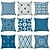 cheap Geometric Style-Blue Set of 9 Pillow Cover, Geometric Pattern Geometic Leisure Modern Faux Linen Throw Pillow Outdoor Cushion for Sofa Couch Bed Chair Blue