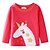 economico T-shirt e camicette per bambine-Bambino Da ragazza maglietta Maglione e cardigan Manica lunga Con stampe Bambini Top Essenziale Rosso